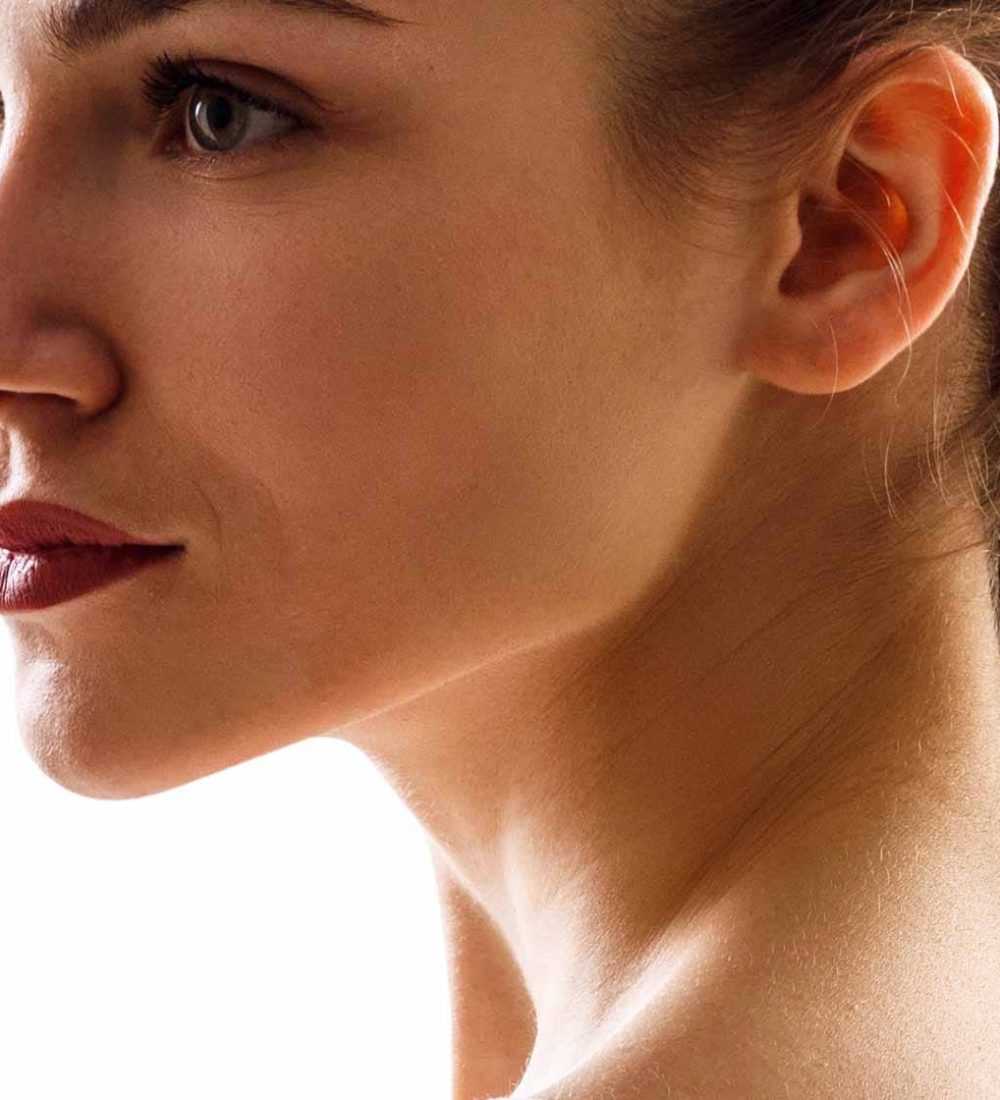 Set of muscular young woman athlete from all angles. Isolated on white.